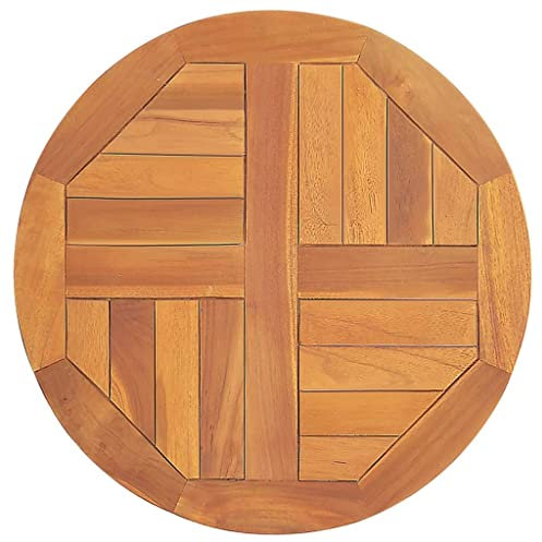 Generico Tischplatte aus massivem Teakholz, rund, 2,5 cm, 50 cm, kangqiling316154