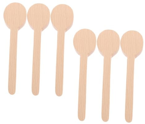 SEWACC 6pcs Unique Handcraft DIY Wood Scoop Unfinished Wooden Spoon Blanks for Kitchen Art Craft