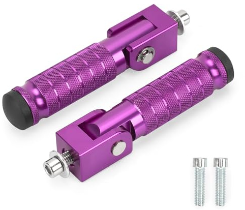 XINGWU M8 Repose-pieds de moto pliables à 90 degrés CNC antidérapants universels pour voiture électrique Super 73 Yamaha Honda Suzuki Aprilia Mini vélo Ebike Dirt Bike Go Kart Violet