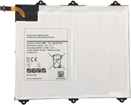 EB-BT567ABA EB-BT567ABE - Batteria di ricambio per tablet Samsung Galaxy Tab E 9.6 XLTE SM-T567 SM-T567V SM-T560NU Series (3,8 V, 27,74 Wh, 7300 mAh)