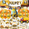 Juego de decoración de cumpleaños para construcción, 80 unidades, vajilla de fiesta con gran vehículo de construcción, globo de aluminio, juego de accesorios para fiestas, platos de papel, servilletas