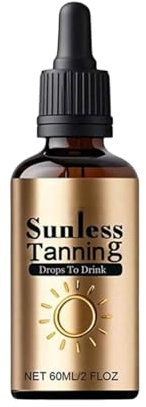Selbstbräuner Tropfen zum Trinken, Bräunungstropfen zum Einnehmen, Bräunungstropfen zum Trinken, Self Tanning Drops, Self Tan, Bronzing Drops, Selbstbräuner Gesicht und Körper, 60ml, 1 Stück