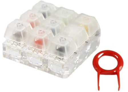 YiNLuax 9 Taste Switches Tester Mit Multicolor Schlüsselkaps Und Klare Basis Für Mechanische Tastaturbegeisterte Keyboards Switches Kit