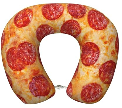 YWSOTRE 3D-Peperoni-Pizza, Memory Foam Reisekissen Flugzeug Nackenkissen Auto Home Office Camping