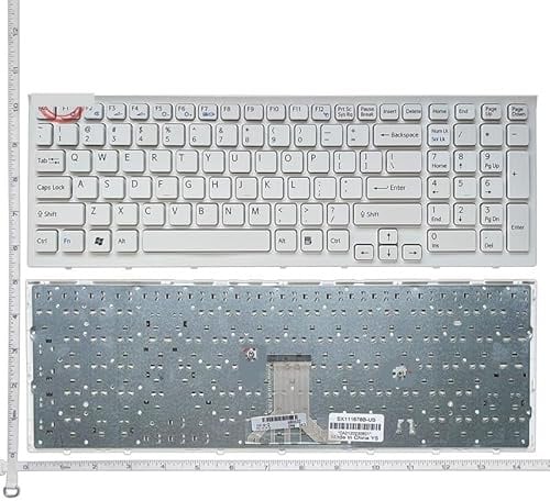 QWCOZSY Tastiera per Laptop US/SP per Sony per VAIO VPC-EB VPCEB VPC EB Series PCG-71311M 71312M Facili da sostituire(White)