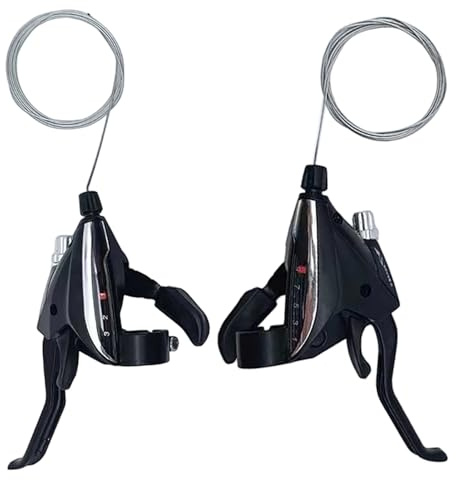 9-Gang-Schalthebel – 19x24x6cm Fahrrad-Schalthebel, 3x9-Gang-Daumenhebel Mit Kabel | 1 Paar Linke Und Rechte Fahrradschalthebel Aus Aluminiumlegierung Für Straßenfitnesstraining, Städtische Radfahrer