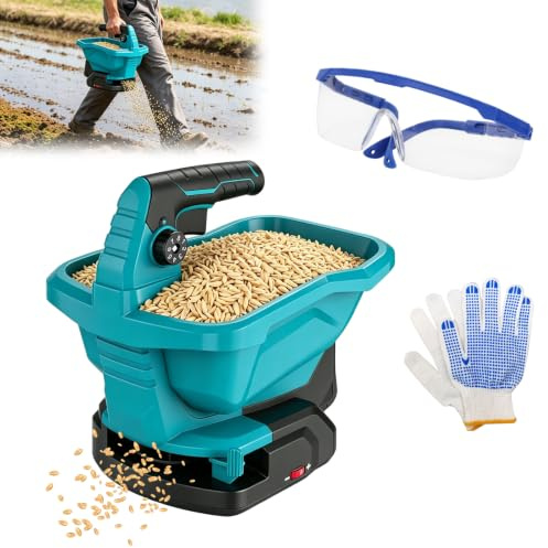Bekasa Akku Düngerstreuer für Makita,3.3L Kabelloser Streuwagen Rasendünger | 6-stufige Tragbar Handstreuer Saatgutstreuer für Grassamen, Dünger, Salz, Splitt Säbreite 5m, 8.000 Quadratfuß