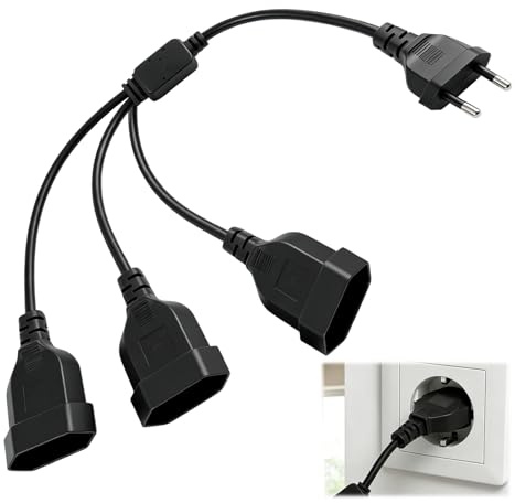 Cable De Extensión Eléctrica De 30 Cm, 3 En 1 con Conector Tipo C Macho Y Enchufe Estándar De La UE Rallonge para TV, Ordenador, Monitor, Dispositivos Electrónicos, Diseño Flexible para Espacios