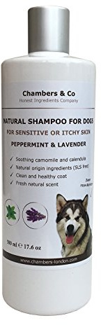 Best Natural Shampoo for Dogs with Sensitive or Itchy Skin with Essential Oils 500ml (Peppermint & Lavender)