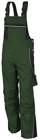 Qualitex Latzhose Pro 2 Farbig Arbeitshose Workwear Berufskleidung grün/schwarz 70
