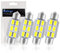 Safego 4 x 36mm LED Feston 1.5 C5W LED Blanca 5630 SMD 6411 6418 6 LED Luz Interior de Coche Festón Lámpara Blanco c5w luz de la placa del adorno de la boveda del bulbo de 12V Auto-Dome Bombilla