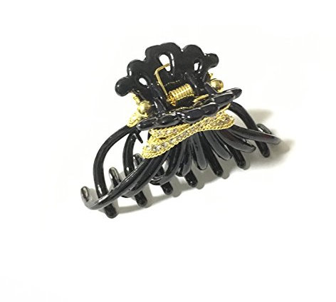 Meilliwish Edel Frau Mädchen Pferdeschwanzhalter Haar-Klaue(D36)(Schwarz)