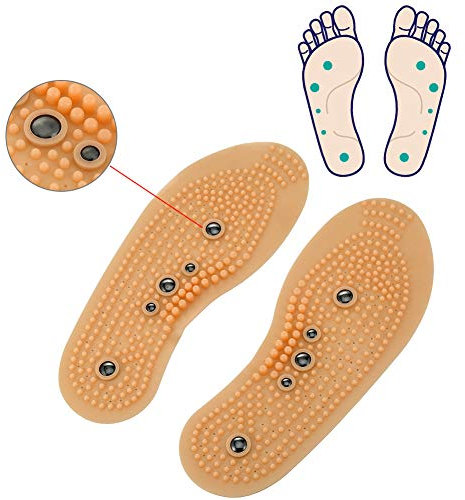 Magnetische Massage Einlegesohlen, 2 Paar Magnetische Therapie Einlegesohle, Gesund und atmungsaktiv Fuß Acupoint Massage Einlagen Magnetisch Für den Alltag geeignet akupressur (40-45)