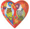 Maxwell & Williams Love Hearts Plato con Forma de Corazón con Diseño de Tigres de Porcelana, 15,5 cm – Rojo