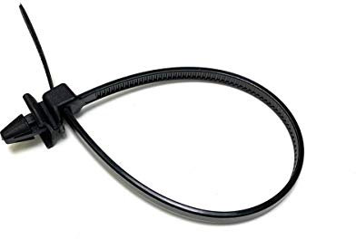 Bridas aladas de montaje a presión para chasis de coche, cierre de cremallera de nailon, color negro (10, 3,6 mm x 155 mm)