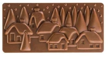 Stampo per Tavoletta di Cioccolato Xmas Village in Policarbonato Pavoni Italia