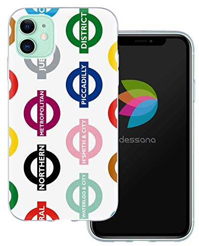 dessana London Muster transparente Schutzhülle Handy Case Cover Tasche passend für Apple iPhone 11 London Underground