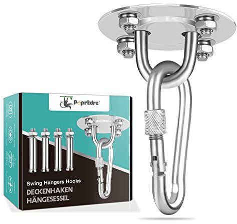Gancho de Techo, Soporte de Techo para Saco de Boxeo de Acero Inoxidable de hasta 400 kg, Gancho de Techo Resistente para Hamaca para Silla Colgante, Saco de Boxeo, Entrenador de Cabestrillo