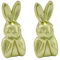 Dio putziger origineller Osterhase als Büste lustiger Hasenkopf als Osterdeko Keramik in hellgrün oder hell-Altrosa metallic (hellgrün metallic, 2 x klein)