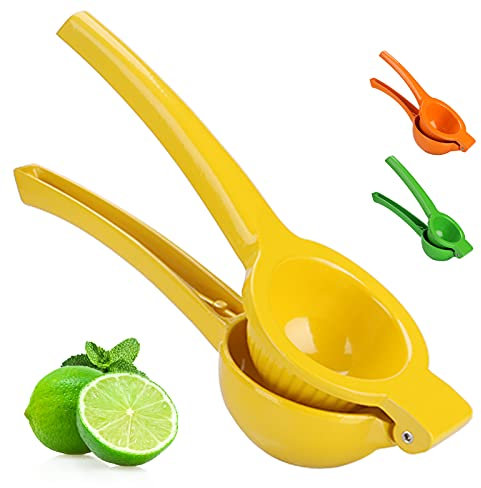 MAITOK Presse-citron vert - Presse-agrumes manuel en métal de qualité supérieure - Taille moyenne (7,4 cm) - Jaune