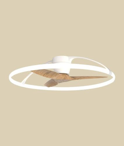 Plafón Ventilador LED NEPAL Ø105cm Mantra Blanco/Haya Ultrasilencioso e Inteligente