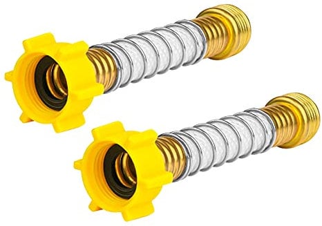 AQUA CREST Flexible Hose Protector-Eliminates Hose Crimping and Straining at Faucets and Water Connections for RV, Garden & Car Wash Hose Extension Adapter, Pack of 2