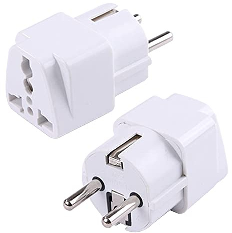 EU to US/UK/AU Steckdosen Konverter, 250V 2500W AC Reisestecker Steckdosenadapter, Europäische Länder Aufladen Universal Stecker/Buchsen Konverter Adapter (Weiß)