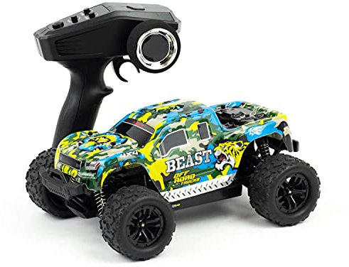 blij´r Beast Blue ferngesteuertes RC Auto 45 km/h, 1:18, 2 Akkus, Allrad, 100m, Monstertruck RTR Buggy Fahrzeug Truck ferngesteuert Modellauto