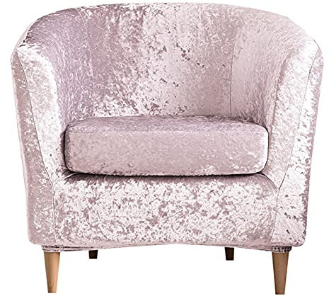 DZYP Housse de Fauteuil avec Housse de Coussin, 2 Pièces Velours Extensible Amovible Housse de Chaise de Baignoire Chesterfield Housse de Canapé Cabriolet Protecteur de Fauteuil (Rose)