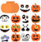 Wishstar Halloween Basteln Kinder, 16pcs Halloween Kürbis Aufkleber, Aufkleber Dekoration Kit DIY, Halloween Kürbis Sticker für Halloween Party, Kinder Bastel Party Dekorationen