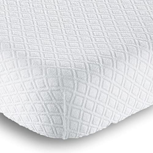 Home Tresor - Coprimaterasso una Piazza e Mezza Spugna Elastica | Lavorazione Jacquard | Adattabile cm 130x190 | cm 130x200 | cm 140x200 cm h. materasso 25 cm | 50% Cotone 50% Poliestere