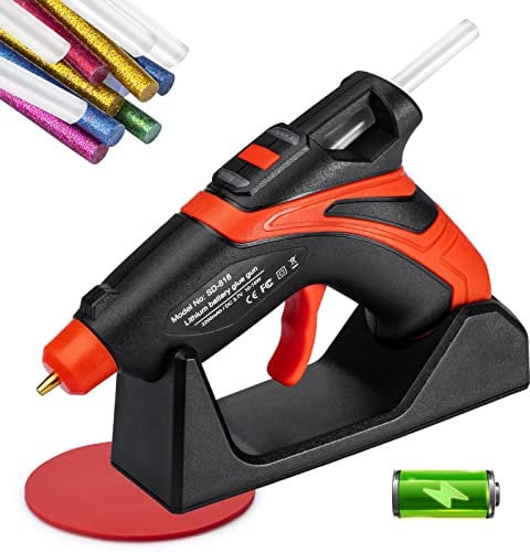 Hot Glue Gun, Micetyaler Cordless Glue Gun for Crafting with 30PCS Glue Sticks (7mmx150mm), USB Rechargeable Glue Gun Cordless Hot Melt Glue Gun for Quick Home Repairs, Arts, Crafts, DIY and Sealing