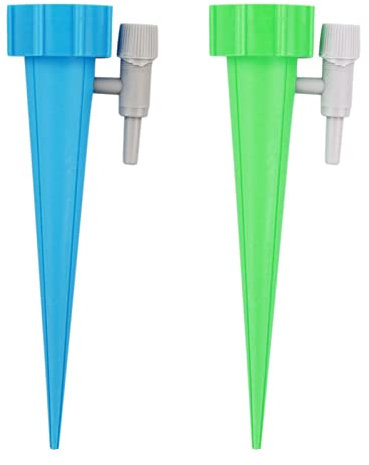 SZCXDKJ 12Pack Automatic Watering Device Adjustable Plant Waterer Self Watering Spikes with Slow Release Control Valve Switch Bottle Drip Irrigation System for Garden Home Indoor Outdoor Mixed Color