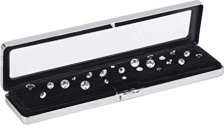 PH PandaHall Boîtes de Présentation de Pierres Précieuses, Contenant de Diamants Boîte à Bijoux Boîte de Rangement avec Couvercles et Velours pour Pièces de Monnaie Bijoux Emballage Cadeau, 20x5.2cm