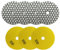 BRSCHNITT Diamant Polierscheiben Set - 7 Stück 100mm Trockendiamant Polierpad Set Auflagen Körnung 100 Diamant Schleifpad für Granit Marmor Kunststein Quarz für Winkelschleifer
