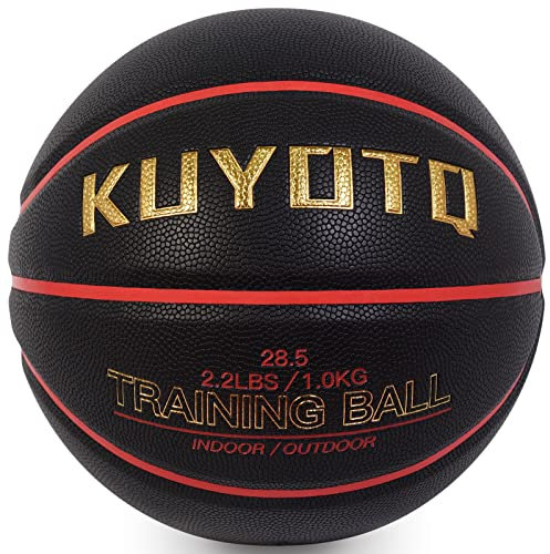 KUYOTQ 1 kg gewichtetes schweres Basketball-Trainingsgerät, Größe 6, 72.4 cm, Basketball, PU-Leder, Outdoor, Indoor, Herren, Damen, Jugendliche, Krabbeln, Passing-Skills (aufgeblasen)