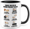 Hühner Tasse Henne Geschenkidee Kaffeetasse Huhn Geschenk für Hühner-Besitzer Kaffeebecher Hahn Becher (Weiß & Schwarz)