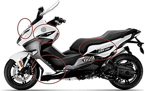 HONNR Decalcomanie Serbatoio Benzina Moto, Protezione Pad Serbatoio Compatibile B-M-W C650 Sport, Adesivi Riflettenti, Argento