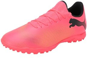 PUMA Future 7 Play TT, Soccer Shoe Uomo, Sunset Glow Black-Sun Stream, 43 EU