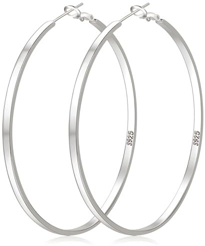 LOUMILEO Silber 925 Hypoallergen Creolen - Leichte Sterling Silber Creolen für Damen