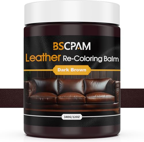 BSCPAM Lederreparatur Lederpflegecreme Set | Für Leder- & Kunstlederreparatur, Dunkelbraunes Leder Farbwiederherstellungsset für Möbel, Autositze, Sofa, Schuhe, Handtaschen und mehr