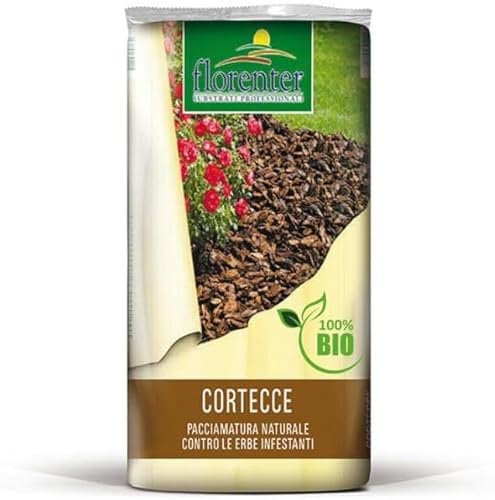 Corteccia nazionale di pino rosso 25-40 mm vagliata per pacciamatura sacco da 70 litri prodotto biologico naturale di origine esclusivamente vegetale Vivaio di Castelletto