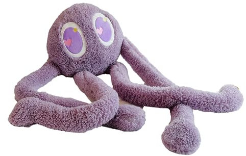 Xshelley Langbeiniger Oktopus, großes Plüschtier, Kissen, weiches ausgestopftes Meerestier, lila, 1 Meter hoch, Kindergeschenk