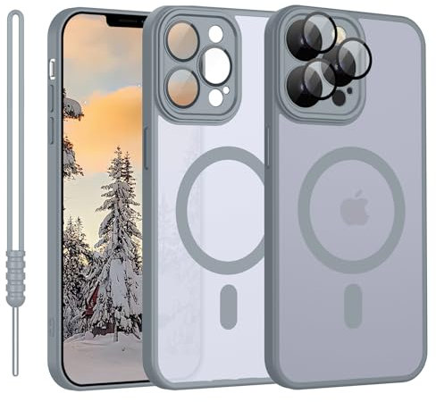 YUANDMI iPhone 11 Pro Hülle Magnetisch mit MagSafe, Hanyhülle iPhone 11 Pro Leicht Dünn Matte Touch Kameraschutz, Kratzfeste Anti-Gelb rutschfest Kratzfest Schutz Stoßfest Hülle Hell Grau