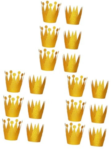Beavorty 18 Stk Partykönig Party-stirnband-hut Geburtstagskrone Geburtstagskappe Zubehör Für Kronenpartys Geburtstagsfeier Mini-geburtstag Mini-hut Geburtstag Kronkorken Papier Kind Gold