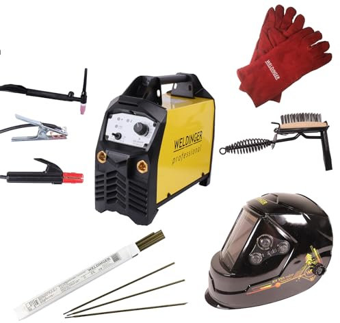 WELDINGER Aktionsset EW 208 professional MMA-/WIG-Schweißinverter Yellow Edition