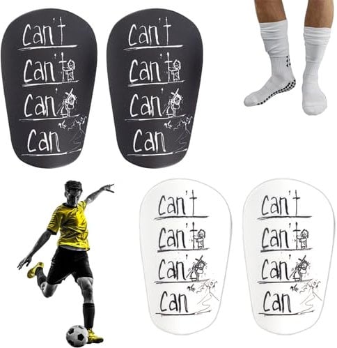 2 Paar FußBall Schienbeinschoner 10×6cm Shin Pads Mini Schienbeinschoner Can't Kinder Schienbeinschoner Mini Shin Pads Football Geeignet FüR Frauen und Kinder FußBall-Trainingsschutz (Schwarz + Weiß)