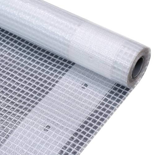 Homgoday Lona Impermeable 260 g/m² 3x15 m Blanca Lona Impermeable Exterior con Ojales, Toldo de Rafia para Terraza, Camping y Piscina, Varios Tamaños