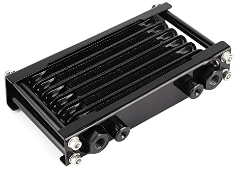 Refroidisseur d'Huile Moteur en Alliage d'Aluminium Noir, M12 x 1,25, pour Moto Tout-Terrain 100-250 cm³, VTT, Moto à Quatre Roues
