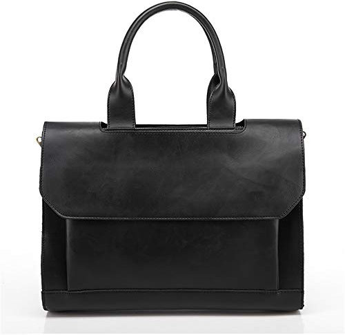LVUNZJCA Aktentasche für Herren Herren Aktentasche Vintage Umhängetasche Original Aktentasche Tragbare Business Messenger Bag für die Arbeit(Black)